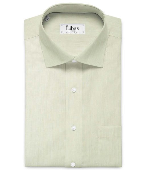 Linen Club Men's Pure Linen 60 LEA Solids 2.25 Meter Unstitched Shirting Fabric (Cream)