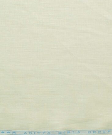 Linen Club Men's Pure Linen 60 LEA Solids 2.25 Meter Unstitched Shirting Fabric (Cream)