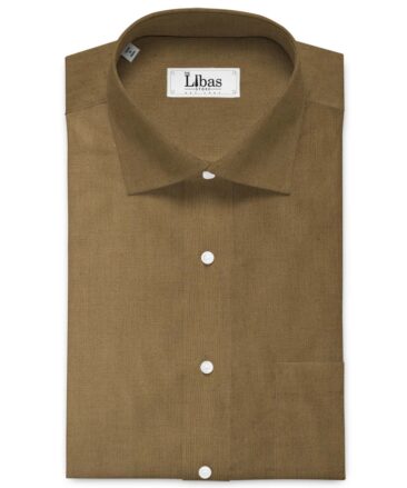 Linen Club Men's Pure Linen 60 LEA Solids 2.25 Meter Unstitched Shirting Fabric (Coffee Brown)