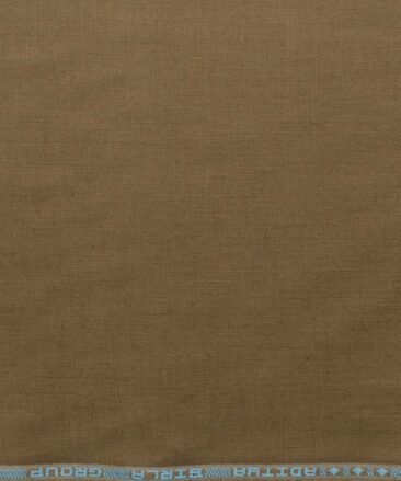 Linen Club Men's Pure Linen 60 LEA Solids 2.25 Meter Unstitched Shirting Fabric (Coffee Brown)