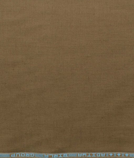 Linen Club Men's Pure Linen 60 LEA Solids 2.25 Meter Unstitched Shirting Fabric (Coffee Brown)