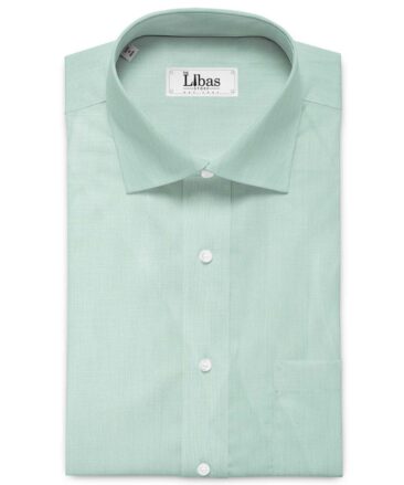 Linen Club Men's Pure Linen 60 LEA Solids 2.25 Meter Unstitched Shirting Fabric (Mint Green)