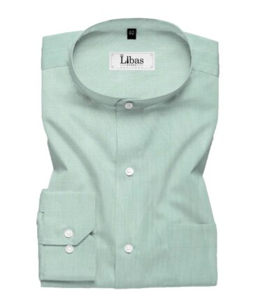 Linen Club Men's Pure Linen 60 LEA Solids 2.25 Meter Unstitched Shirting Fabric (Mint Green)