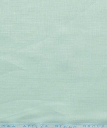 Linen Club Men's Pure Linen 60 LEA Solids 2.25 Meter Unstitched Shirting Fabric (Mint Green)