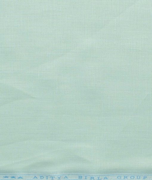 Linen Club Men's Pure Linen 60 LEA Solids 2.25 Meter Unstitched Shirting Fabric (Mint Green)