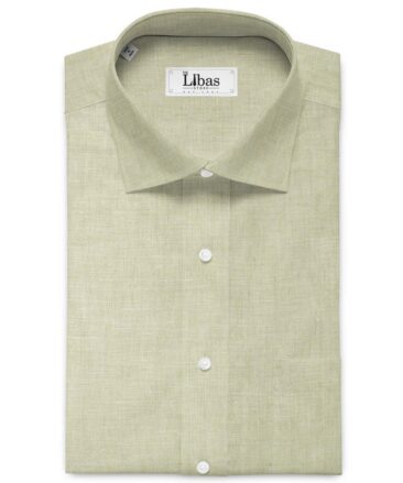 Linen Club Men's Pure Linen 60 LEA Self Design 2.25 Meter Unstitched Shirting Fabric (Tan Beige)