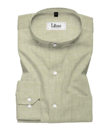 Linen Club Men's Pure Linen 60 LEA Self Design 2.25 Meter Unstitched Shirting Fabric (Tan Beige)