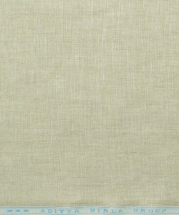 Linen Club Men's Pure Linen 60 LEA Self Design 2.25 Meter Unstitched Shirting Fabric (Tan Beige)