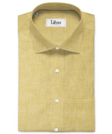 Linen Club Men's Pure Linen 60 LEA Self Design 2.25 Meter Unstitched Shirting Fabric (Latte Beige)