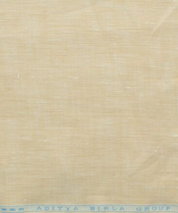 Linen Club Men's Pure Linen 60 LEA Self Design 2.25 Meter Unstitched Shirting Fabric (Light Latte Beige)