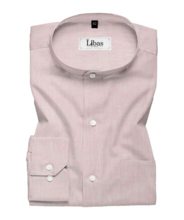 Linen Club Men's Pure Linen 60 LEA Self Design 2.25 Meter Unstitched Shirting Fabric (Light Pink)