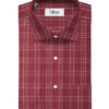 Cadini Men's Pure Cotton Checks 2.25 Meter Unstitched Shirting Fabric (Maroon Red)