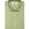 Cadini Men's Pure Cotton Checks 2.25 Meter Unstitched Shirting Fabric (Olive Green)