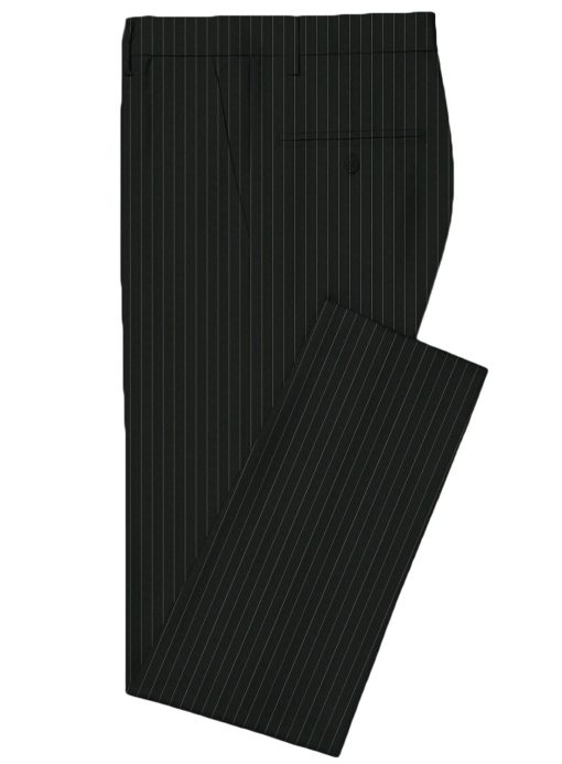 Canetti by Cadini Italy Men's Terry Rayon Striped  Unstitched Suiting Fabric (Black) - Image 6