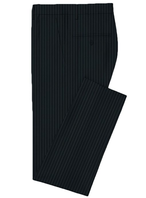 Canetti by Cadini Italy Men's Terry Rayon Striped  Unstitched Suiting Fabric (Dark Navy Blue) - Image 6