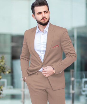 Canetti by Cadini Italy Men's Terry Rayon Solids 3.75 Meter Unstitched Suiting Fabric (Rosy Brown)