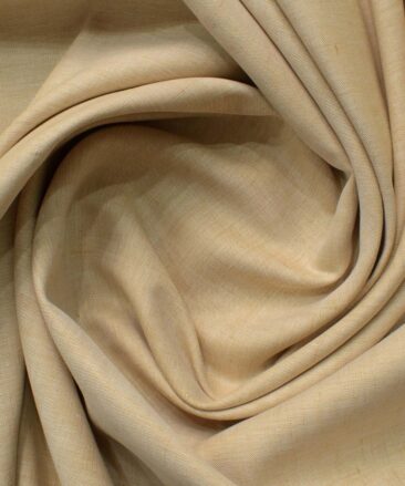 Cavallo Men's Cotton Linen Self Design 2.25 Meter Unstitched Shirting Fabric (Sand Beige)