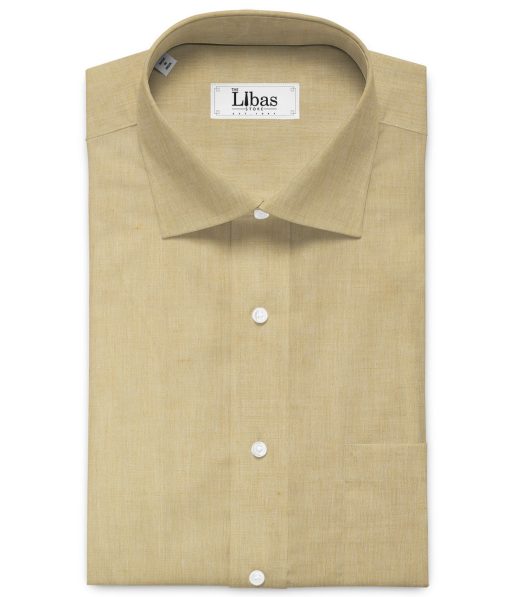 Cavallo Men's Cotton Linen Self Design 2.25 Meter Unstitched Shirting Fabric (Sand Beige)