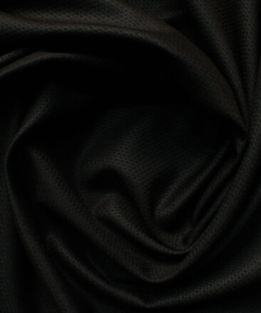 Ferrino Mizzoni Men's Terry Rayon Structured 3.75 Meter Unstitched Suiting Fabric (Black)