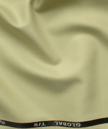 Ferrino Mizzoni Men's Terry Rayon Solids 3.75 Meter Unstitched Suiting Fabric (Beige)