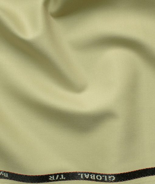 Ferrino Mizzoni Men's Terry Rayon Solids 3.75 Meter Unstitched Suiting Fabric (Beige)