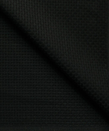 Godstra Men's Terry Rayon Structured 3.75 Meter Unstitched Suiting Fabric (Black)