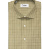 Raymond Men's Pure Cotton Checks 2.25 Meter Unstitched Shirting Fabric (Light Brown)