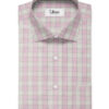 Raymond Men's Premium Cotton Checks 2.25 Meter Unstitched Shirting Fabric (White & Pink)