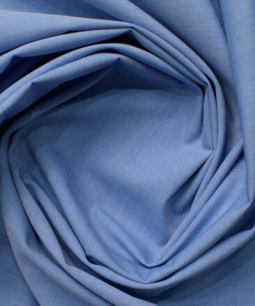 Raymond Men's Premium Cotton Solids 2.25 Meter Unstitched Shirting Fabric (Indigo Blue)