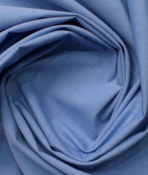 Raymond Men's Premium Cotton Solids 2.25 Meter Unstitched Shirting Fabric (Indigo Blue)