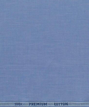 Raymond Men's Premium Cotton Solids 2.25 Meter Unstitched Shirting Fabric (Indigo Blue)