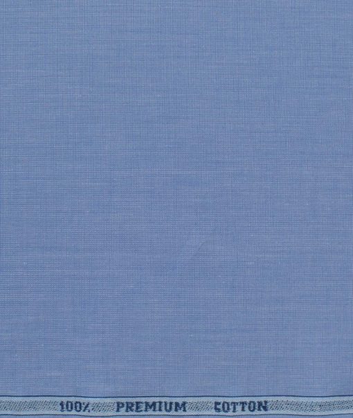 Raymond Men's Premium Cotton Solids 2.25 Meter Unstitched Shirting Fabric (Indigo Blue)