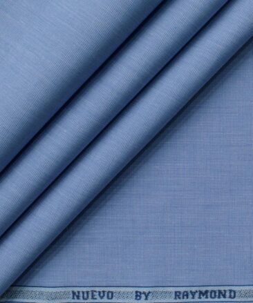 Raymond Men's Premium Cotton Solids 2.25 Meter Unstitched Shirting Fabric (Indigo Blue)