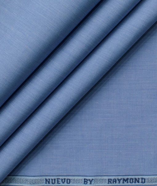 Raymond Men's Premium Cotton Solids 2.25 Meter Unstitched Shirting Fabric (Indigo Blue)