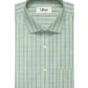 Raymond Men's Cotton Blend Wrinkle Free Checks 2.25 Meter Unstitched Shirting Fabric (Olive Green)