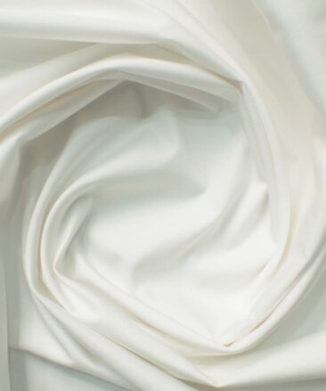 Raymond Men's Cotton Blend Wrinkle Free Solids 2.25 Meter Unstitched Shirting Fabric (White)