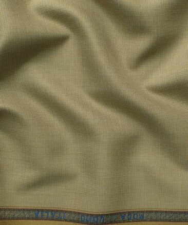 Rosseti Romano Men's Terry Rayon Structured 3.75 Meter Unstitched Suiting Fabric (Beige)