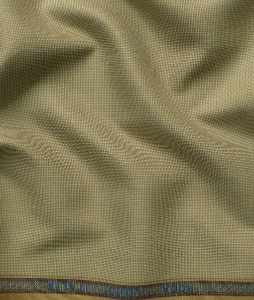 Rosseti Romano Men's Terry Rayon Structured 3.75 Meter Unstitched Suiting Fabric (Beige)