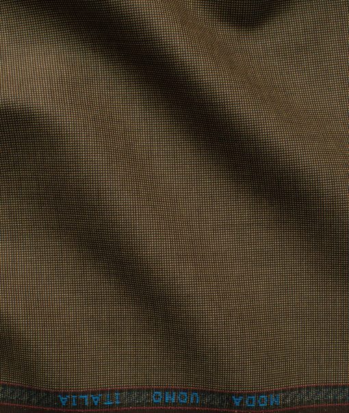 Rosseti Romano Men's Terry Rayon Structured 3.75 Meter Unstitched Suiting Fabric (Brown)