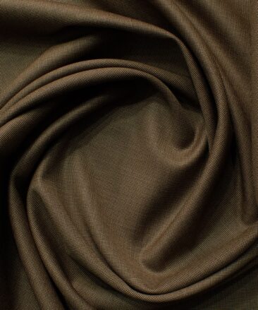 Rosseti Romano Men's Terry Rayon Structured 3.75 Meter Unstitched Suiting Fabric (Brown)