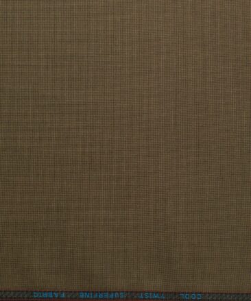 Rosseti Romano Men's Terry Rayon Structured 3.75 Meter Unstitched Suiting Fabric (Brown)