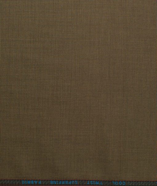 Rosseti Romano Men's Terry Rayon Structured 3.75 Meter Unstitched Suiting Fabric (Brown)