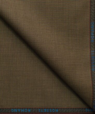 Rosseti Romano Men's Terry Rayon Structured 3.75 Meter Unstitched Suiting Fabric (Brown)