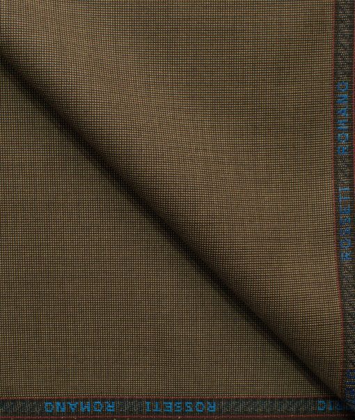 Rosseti Romano Men's Terry Rayon Structured 3.75 Meter Unstitched Suiting Fabric (Brown)