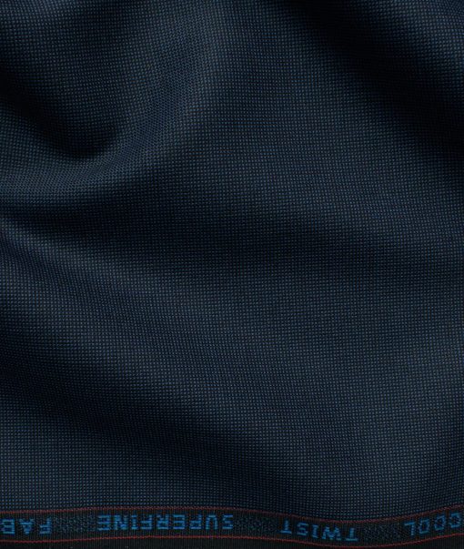 Rosseti Romano Men's Terry Rayon Structured 3.75 Meter Unstitched Suiting Fabric (Dark Blue)