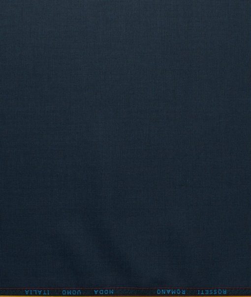 Rosseti Romano Men's Terry Rayon Structured 3.75 Meter Unstitched Suiting Fabric (Dark Blue)