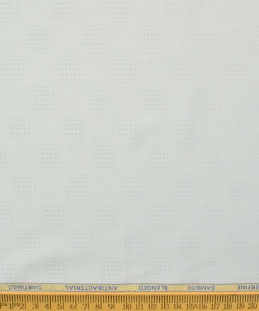 Siyaram's Men's Bamboo Self Design 2.25 Meter Unstitched Shirting Fabric (Light Grey)