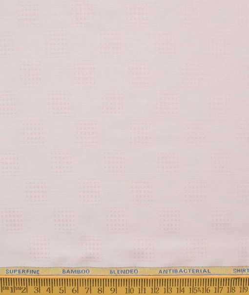 Siyaram's Men's Bamboo Self Design 2.25 Meter Unstitched Shirting Fabric (Pink)