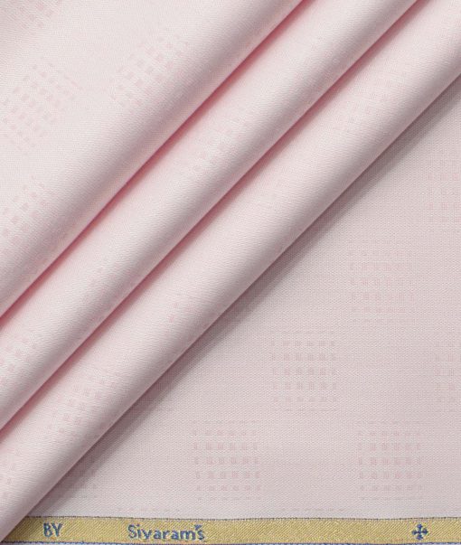 Siyaram's Men's Bamboo Self Design 2.25 Meter Unstitched Shirting Fabric (Pink)