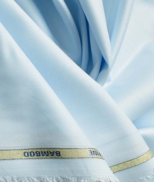 Siyaram's Men's Bamboo Solids 2.25 Meter Unstitched Shirting Fabric (Sky Blue)